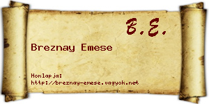 Breznay Emese névjegykártya